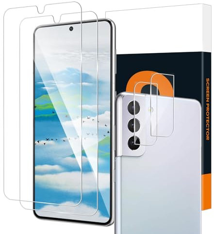 Carantee 2 pièces Verre Trempé pour Samsung Galaxy S22 5G avec 2 pièces Caméra Arrière Protecteur, 2.5D vitre protection Compatible avec Samsung Galaxy S22, Dureté 9H Anti Rayures protection écran