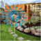 Einzigartige und magische Metall-Windmühle, 3D, kinetisches Windspiel mit Metall-Gartenpfahl, magische Metall-Kinetik-Skulptur, Wind-Metallfänger, Windmühle für den Hof und Garten, Terrasse