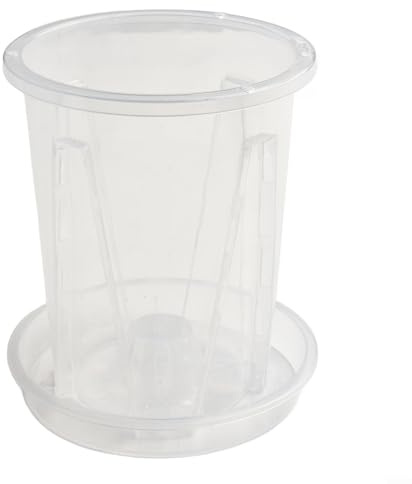 Vasi trasparenti con sottovaso per orchidee e cactus, in materiale plastico con foro di drenaggio per una crescita ottimale (1 set 10#)