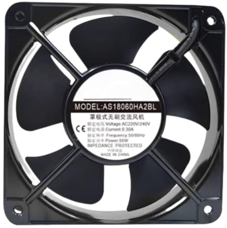 AS18060HA2BL AC220/240V 0.30A 55W 180MM Fan 18CM 18060 2-Wire Cooling Fan