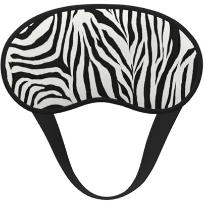 Augenmaske mit Zebra-Druck, verdunkelnd, für Flugzeug, Schlafmaske, Polyester, für Zuhause und Reisen