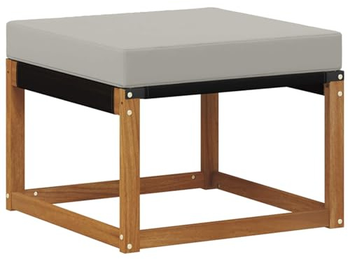 vidaXL Outdoor-Fußhocker Massivholz Akazie und Textilene Stoff Natur