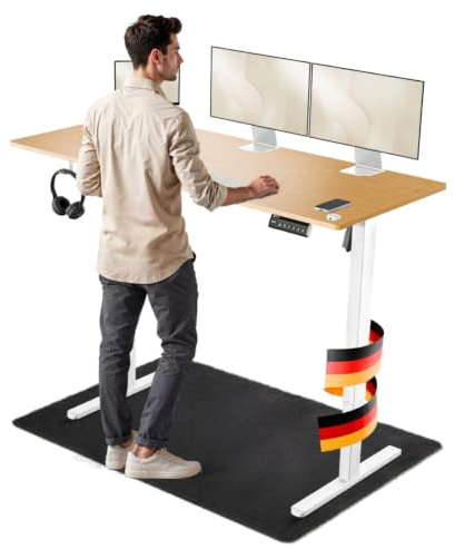 LUTIVO Foxtrot Höhenverstellbarer Schreibtisch elektrisch [JETZT NEU] | 140x60cm | Leiser Schreibtisch höhenverstellbar elektrisch | Elektrischer Schreibtisch mit Kabelversteck & OneTouch Profilen