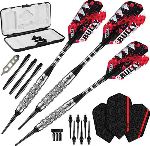 Viper Bully 80% Tungsten Soft Tip Darts with Storage/Travel Case, Coarse Knurling, 18 Grams