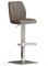 Robas Lund Barhocker Leder Cappuccino mit Lehne Barstuhl drehbar 180 Grad, Hocker höhenverstellbar, NA.OMI, 51 x 42 x 112 cm