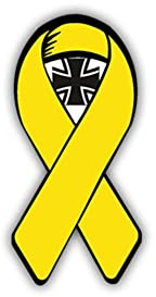 Aufkleber/Sticker Gelbe Schleife mit EK BW Solidarität Wappen 3x7cm #A1018