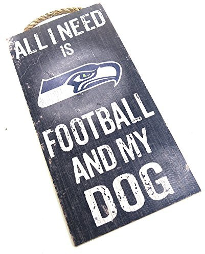Seattle Seahawks Wanddekoration, Hundeschild, NFL, All I Need Is Seahawks Football and My Dog