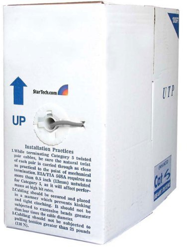 StarTech 1000ft Cat6 Bulk Wire, Stranded UTP, Gray (WIRC6PATGRRL)
