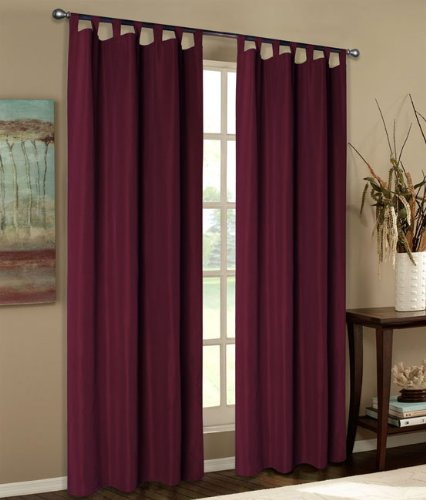 Mikrofaser Vorhang blickdichte Matte unifarbene Gardine, Bordeaux Schlaufen, 175x140 Schal. Material aus Microsatin-Gewebe., 204000