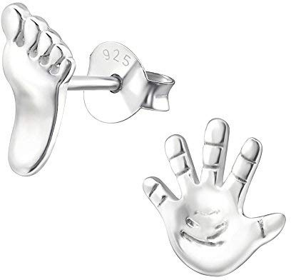 Laimons Damen-Ohrstecker Hand und Fuss glanz Sterling Silber 925