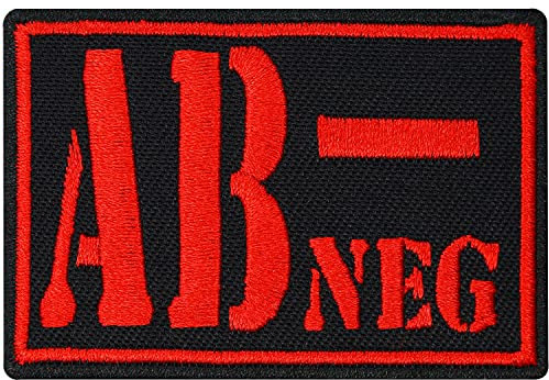AB NEG Blutgruppe AB Negativ Military Survivor Biker Rotkreuz Abzeichen Aufnäher