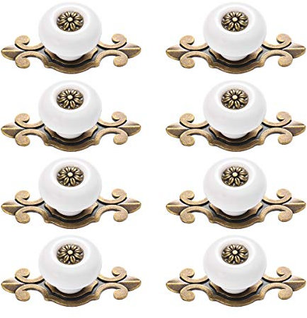 OUNONA 8pcs Pomo de Cerámica Tiradores de Muebles para Muebles Cajones Armarios Manilla