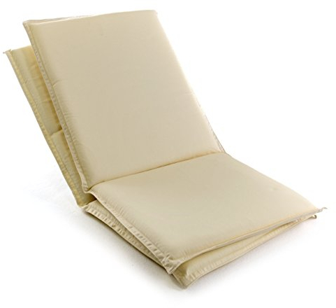 Nexos Trading Divero 2-er Set Sitz-Auflage Polster Hochlehner Garten- & Klappstuhl bequem Creme