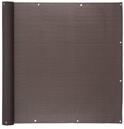 Ventanara® Balkonverkleidung Sichtschutz PVC Balkonumspannung Zaun Verkleidung Blende Windschutz Folie 600 x 90 cm Taupe