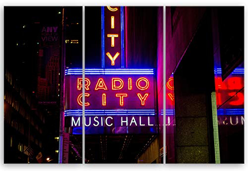 ge Bildet Bild auf Leinwand | Radio City Music Hall in New York G in 90x60 cm mehrteilig als Wandbild | Wand-deko Dekoration Wohnung modern Bilder | 2283II
