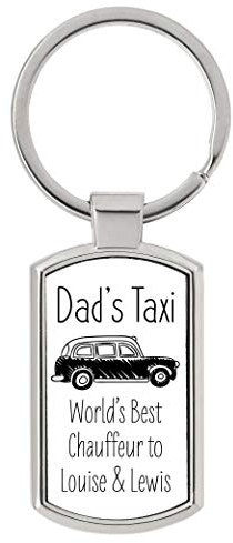 Drifting Ducks Personalised Sentimental Keepsake Dad's Taxi Metal Keyring Fathers Day Birthday Gift