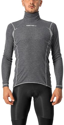 CASTELLI Herren Flandern Halswärmer Baselayer, Jersey mit hohem Nackenschutz für Rennrad und Gravel Biking I Radfahren - Grau - L