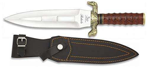 Steel 440 Cuchillo Rehala Pakka STEEL440 Hoja 23 cm Tamaño Total 37,7 cm para Caza, Pesca, Camping, Outdoor, Supervivencia y Bushcraft 32081 + Portabotellas de regalo