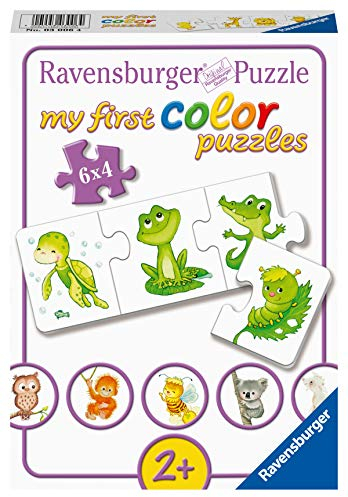 Ravensburger Kinderpuzzle - 03006 Meine liebsten Tierkinder - My First Color Puzzle mit 6x4 Teilen - Puzzle für Kinder ab 2 Jahren