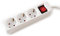 VALUE Regleta de enchufes de 3 Hojas con Interruptor, Blanco, 6 m