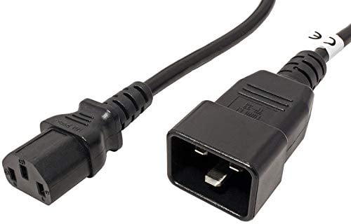 PremiumCord Cordon d'alimentation 230V 1m, Câble d'alimentation 10A, IEC 320, Prise à Fiche, IEC 320 C13 pour C20, Couleur Noire