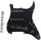 Musiclily 11-Loch Loaded Prewired Pickguard ST Gitarren Vorverdrahtetes Schlagbrett mit Hot Rails Humbucker Pickups Single Coil Format Set für Fender Squier Strat E-Gitarre, 3 lagig Schwarz