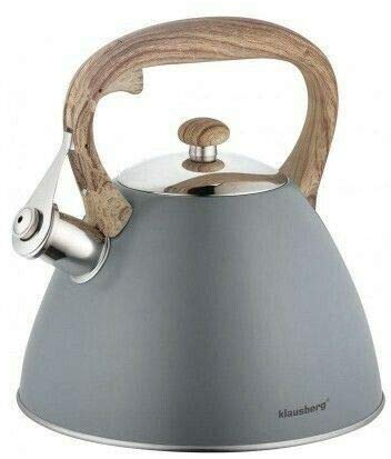 Pfeifkessel aus Edelstahl, 3 l, Induktions-, Gas- und Elektroherde (Grey)