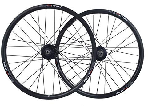 MZPWJD 20 Zoll BMX Fahrradfelge Fahrrad Laufradsatz Double Layer Alufelge Scheibenbremse Schnelle Veröffentlichung 7 8 9 10 Geschwindigkeit 32H (Color : Black, Size : 20in)