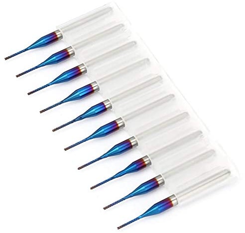 10pcs fresa a punta di tungsteno fresa a spirale rivestita blu punte del router fresatrice taglierina punta trapano cnc frese rotative strumento(0.8mm)