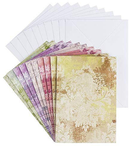 Ideen mit Herz Grußkarten-Set mit Umschlägen | 10 Motiv-Karten | blanko | bunt | neutral | ideal für Glückwünsche zum Geburtstag, Hochzeit,uvm. | Din B6 (Ornamentik 2)