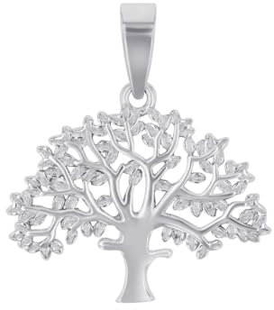 Amor Motivanhänger 925 Sterling Silber Damen Anhänger, 2,2 cm, Silber, Lebensbaum, Kommt in Schmuck Geschenk Box, 2023034