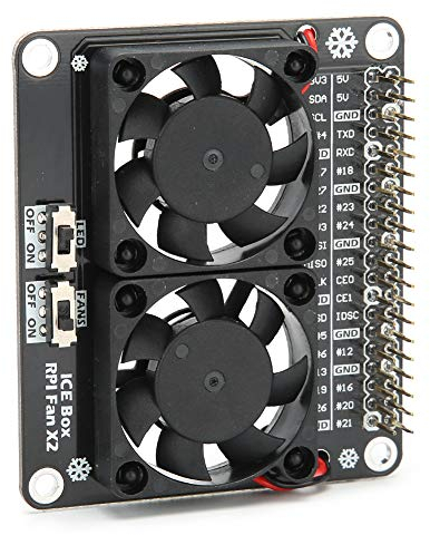 Ventilateur de refroidissement pour , carte d'extension de dissipateur de chaleur LED Double ventilateurs à faible bruit Facile à installer Convient pour 4B/3B +/3B Ventilateu