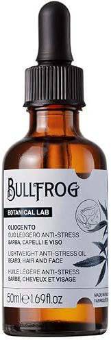 Bullfrog - Bart- und Haaröl 50ml | Hanfnote | 100% Natürlich | Pflegt und Erweicht | Feuchtigkeit für Gesichtshaut | Umweltfreundliche Verpackung | Made in Italy | Vielseitig Einsetzbar
