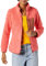 Amazon Essentials Damen Lange Sherpa-Jacke Mit Stehkragen, Durchgehendem Reißverschluss Und Gewebtem Saum (Erhältlich In Übergröße), Braun Korallenrosa Farbblock, XXL