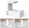 Dual Headphones Stand Holder, Klearlook 3-Part 360° Rotation Adjustable Springed Clip Headset Hanger Built-in Cable Loop,Space-Save Desk Clamp Headset Hook Earphone Mount-White