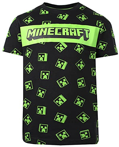 Minecraft - T-Shirt - Schwarz Creeper T-Shirt - 100% Baumwolle Klamotten - Kinder Klamotten - Jungen Klamotten Merch - Geburtstag Junge Geschenke - Alter 9-10 Jahre