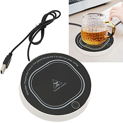Smart Tassenwärmer Matte Schwarz Kaffeetassenwärmer für Schreibtisch mit Heizfunktion für Büro und Zuhause Kakaotee Wasser Milchsuppe[Schwarz] Cappuccinotassen