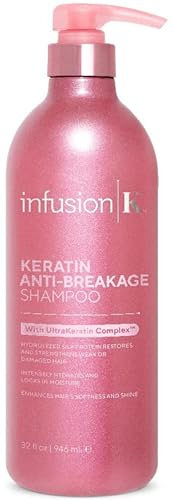 Infusion K Keratin Anti-Bruch-Shampoo mit UltraKeratin-Komplex, stärkt schwaches und geschädigtes Haar, spendet Feuchtigkeit und spendet Feuchtigkeit, farbecht, Parabene, Sulfat, tierversuchsfrei
