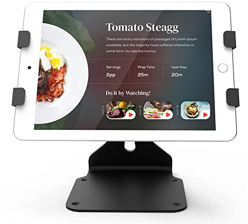 Beelta Swivel Retail POS Tablet Stand, Adjustable Kiosk Tablet Stand Compatible with 9.7-12.9 Mini Air iPad Pro, Desktop Anti-theft Security Business Stand Holder, Black