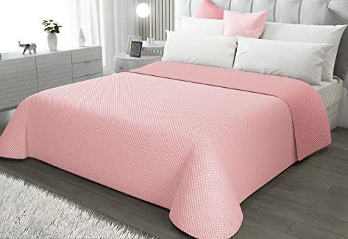 il dolce stile della tua casa Copriletto Trapuntino Matrimoniale/Piazza e Mezza/Singolo Estivo 100 grammi Double Face Bicolor Milady (rosa/cipria, Singolo)