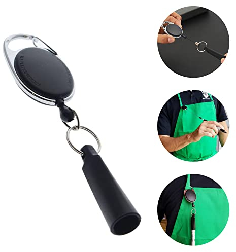 Einziehbarer Sharpie Carpenter Pencil Highlighter Badge Pen Reel Pull Holder mit Nylon Rope Chain Lanyard für Krankenschwestern Kinder, 2 Pack