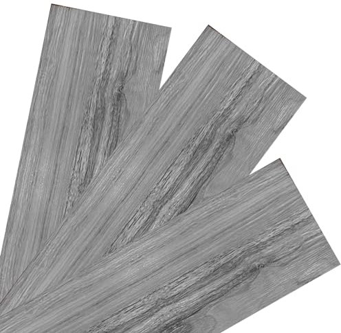 Savieva 5m² Floor Planks Tiles Self Adhesive Wood Effect Vinyl Flooring Kitchen Bathroom, 36pcs Self Adhesive Floor Tiles, Wooden Flooring Wall Stickers for Home, Bedroom DIY Planks(36pcs-1)