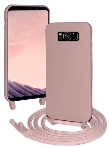 FERLAN Silikon Handykette für Samsung Galaxy S8 Hülle mit Band,Stylische Verstellbarer Halskette Handyhülle,Necklace (abnehmbar) Hülle mit Band,Handyhülle für zum Umhängen,Sandpulver
