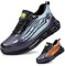 Fadezar Sicherheitsschuhe Herren Leichte Arbeitsschuhe Herren Damen Sportliche Atmungsaktive Stahlkappenschuhe rutschfeste Arbeitsturnschuhe Q1 Blau EU 44