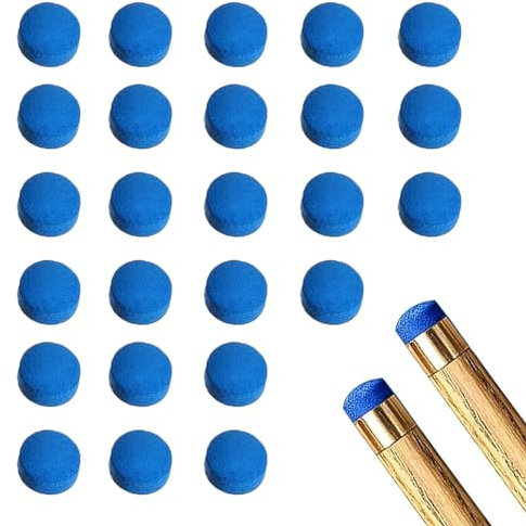 BNXF 25 Pcs 10mm Pool Tips Snooker Tips,Leather Pool Cue Tips Billiard Tips,Snooker Cue Replacement Tips Pool Stick Tips,Blue Diamond Snooker Cue Tips,Cue Tips for Pool Cues and Snooker(Blue)
