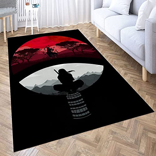 MUICIN Anime Living Teppich Teppich Wohnzimmer 3D Akatsuki Große Fläche Warm Teppich Kinder Schlafzimmer Dekor Anti-Rutsch-Bodenmatte.,140 * 200cm