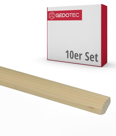 Gedotec Quart de rond - Planches en bois résineux 100 cm | 10 pièces 7x7 mm | BASIC | Moulure polyvalente pour bricoler divers objets | Baguettes en bois résineux