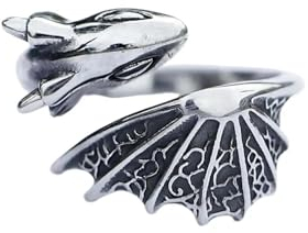BEDT Neue Herrenringe How To Train Your Dragon Night Fury Verstellbarer Ring Modeschmuck Geschenk Vintage