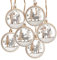 Logbuch-Verlag 6 Weihnachten Holz Anhänger Winterlandschaft weiß Silber Winter Deko Weihnachtskugel flach Ø 6,5 cm