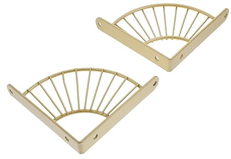 Wandregal Halterung Gold 2 Stück, Eisen, Wandmontiert, Minimalistisch